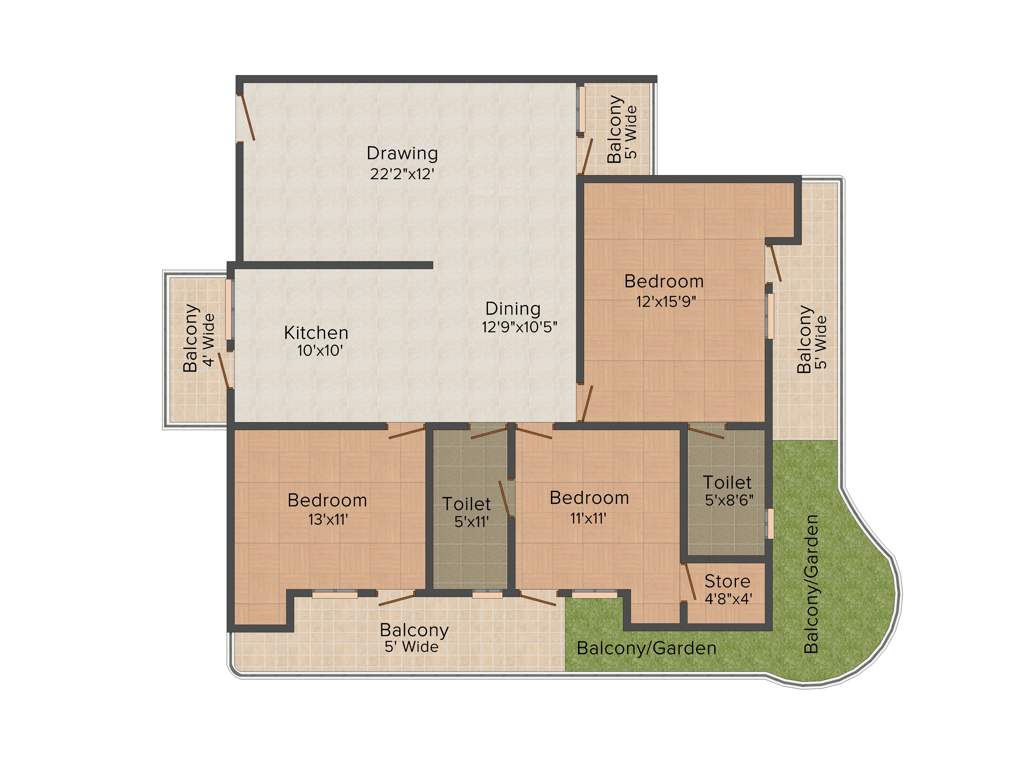 Gaursons Valerio (3BHK+2T (2,000 sq ft) 2000 sq ft)