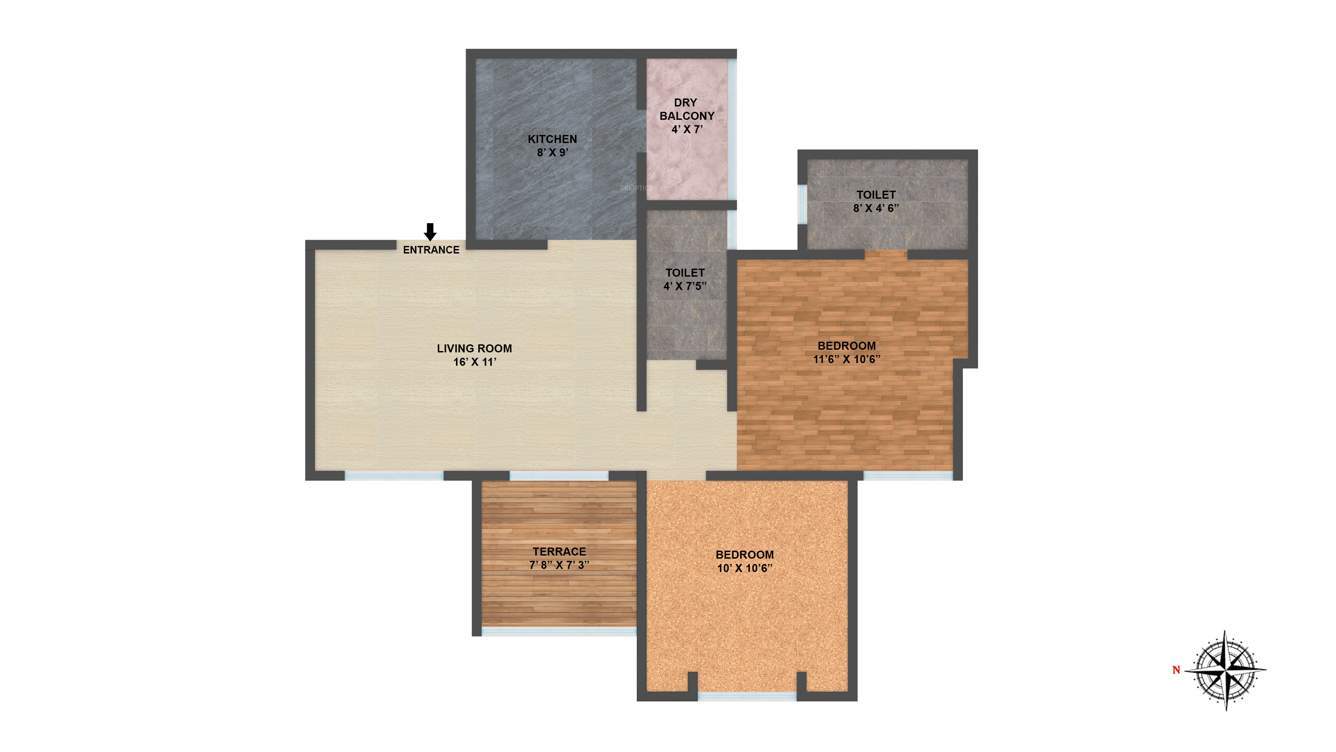 Platinum Grassland (2BHK+2T (914 sq ft) 914 sq ft)