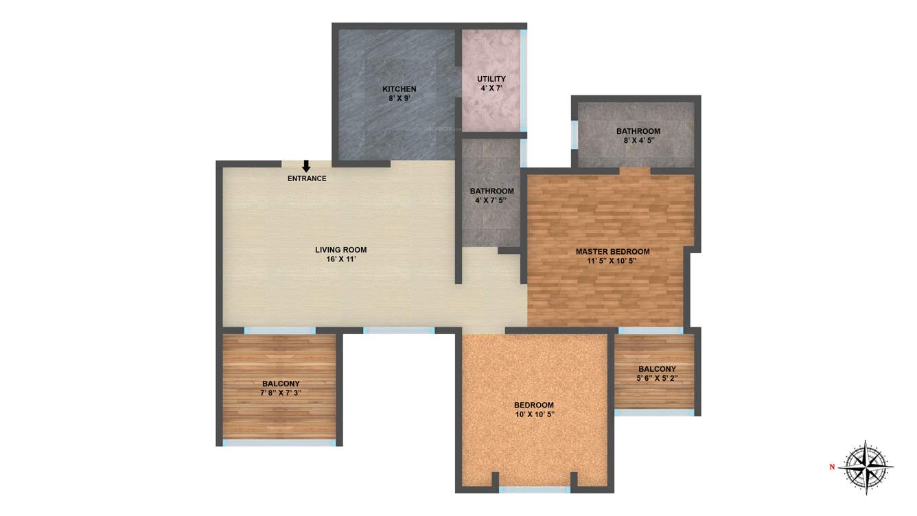 Platinum Grassland (2BHK+2T (956 sq ft) 956 sq ft)