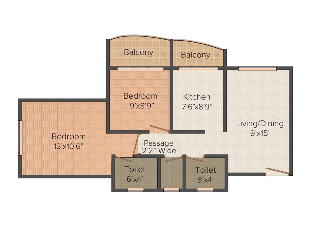 Basudeo Atharva Apeksha (2BHK+2T (815 sq ft) 815 sq ft)