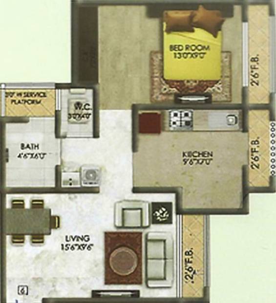 Triveni Residency (1BHK+1T (730 sq ft) 730 sq ft)