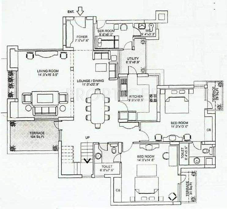 Vipul Gardens (4BHK+4T (2,930 sq ft)   Servant Room 2930 sq ft)