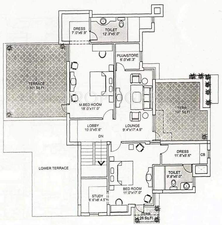 Vipul Gardens (4BHK+4T (3,235 sq ft)   Study Room 3235 sq ft)