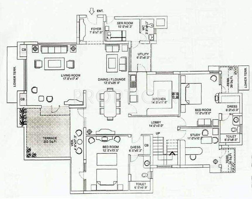 Vipul Gardens (5BHK+5T (3,870 sq ft)   Study Room 3870 sq ft)