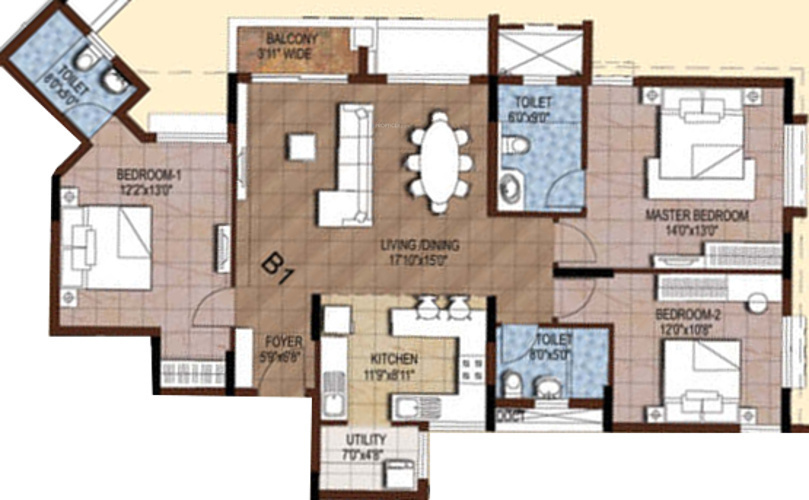 Akshaya Tango (3BHK+3T (1,915 sq ft) 1915 sq ft) Akshaya Tango (3BHK+3T (1,915 sq ft) 1915 sq ft)