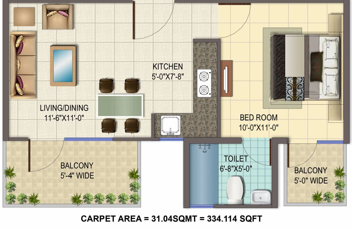 Signature Orchard Avenue (1BHK+1T (334 sq ft) 334 sq ft) Signature Orchard Avenue (1BHK+1T (334 sq ft) 334 sq ft)