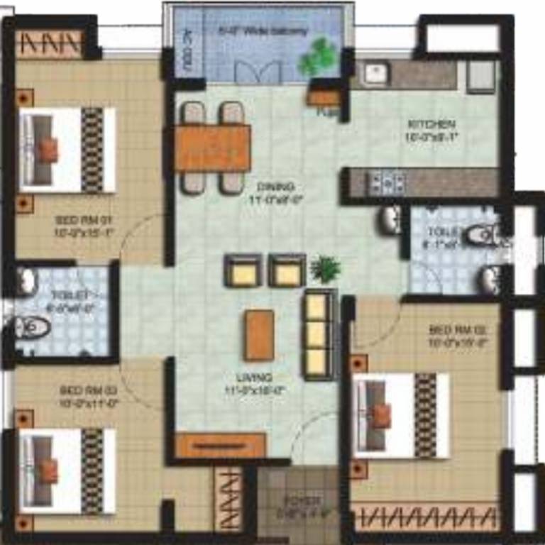 Isha Armonia (3BHK+2T (1,284 sq ft) 1284 sq ft) Isha Armonia (3BHK+2T (1,284 sq ft) 1284 sq ft)