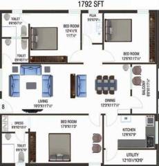 Devaalaya Devasthala (3BHK+3T (1,792 sq ft) + Pooja Room 1792 sq ft)