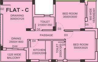 FTC Sunshine Regent (2BHK+2T (800 sq ft) 800 sq ft)