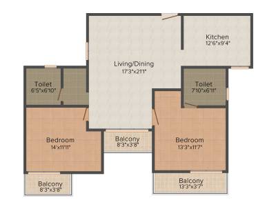 VBHC Hillview (2BHK+2T (828 sq ft) 828 sq ft)