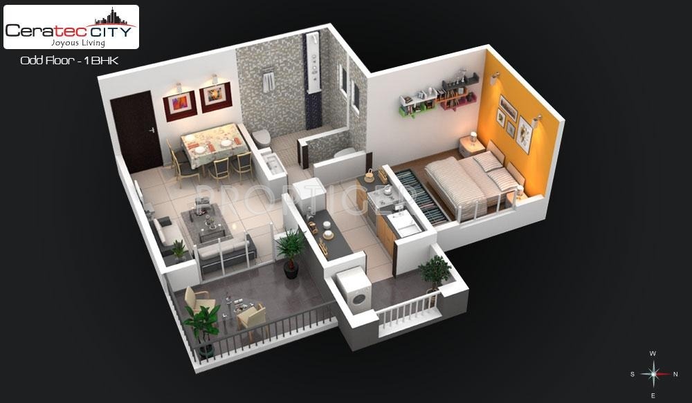 Ceratec City (1BHK+1T (646 sq ft) 646 sq ft) Ceratec City (1BHK+1T (646 sq ft) 646 sq ft)