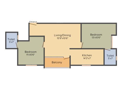 Sekaran Sherwood Terrace (2BHK+2T (1,000 sq ft) 1000 sq ft)