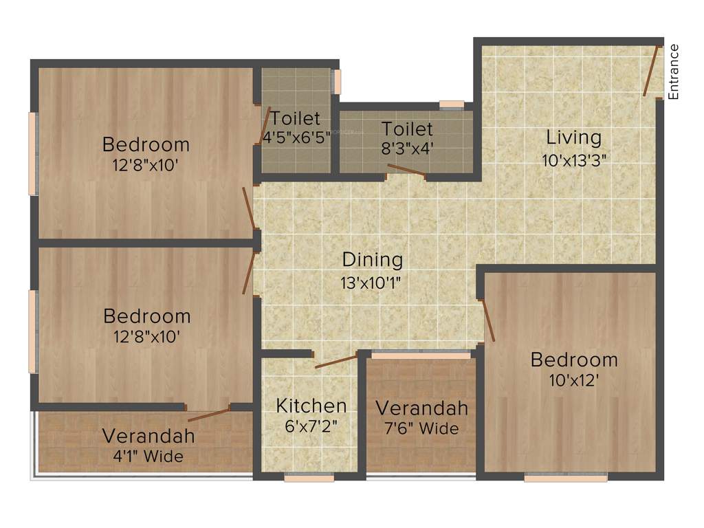 GPS Meena Aurum (3BHK+2T (1,273 sq ft) 1273 sq ft)