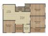 GPS Meena Aurum (3BHK+2T (1,271 sq ft) 1271 sq ft)