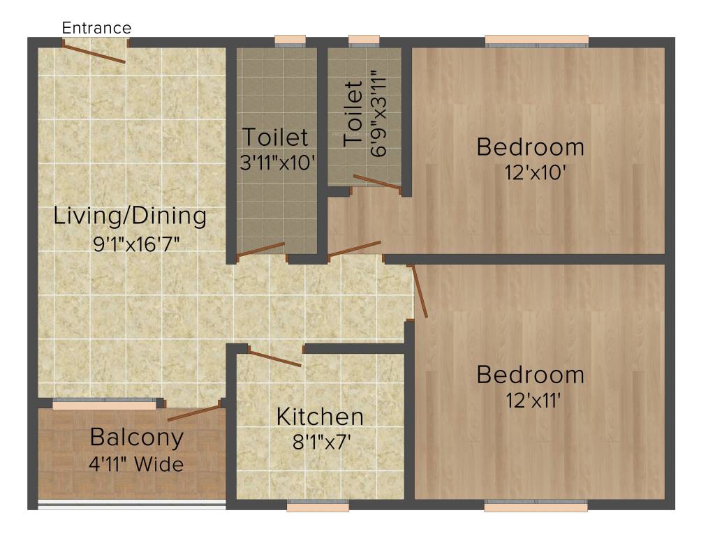 GPS Meena Aurum (2BHK+2T (927 sq ft) 927 sq ft)