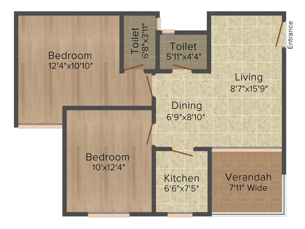 GPS Meena Aurum (2BHK+2T (971 sq ft) 971 sq ft)