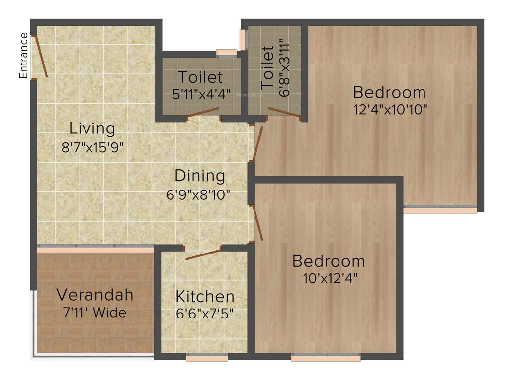 GPS Meena Aurum (2BHK+2T (973 sq ft) 973 sq ft)