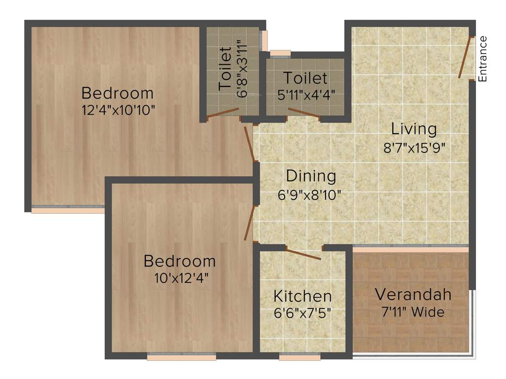 GPS Meena Aurum (2BHK+2T (975 sq ft) 975 sq ft)