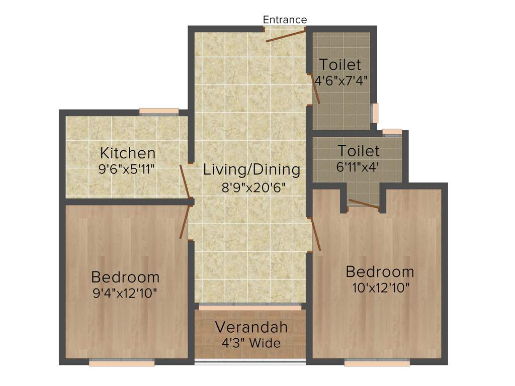 GPS Meena Aurum (2BHK+2T (861 sq ft) 861 sq ft)