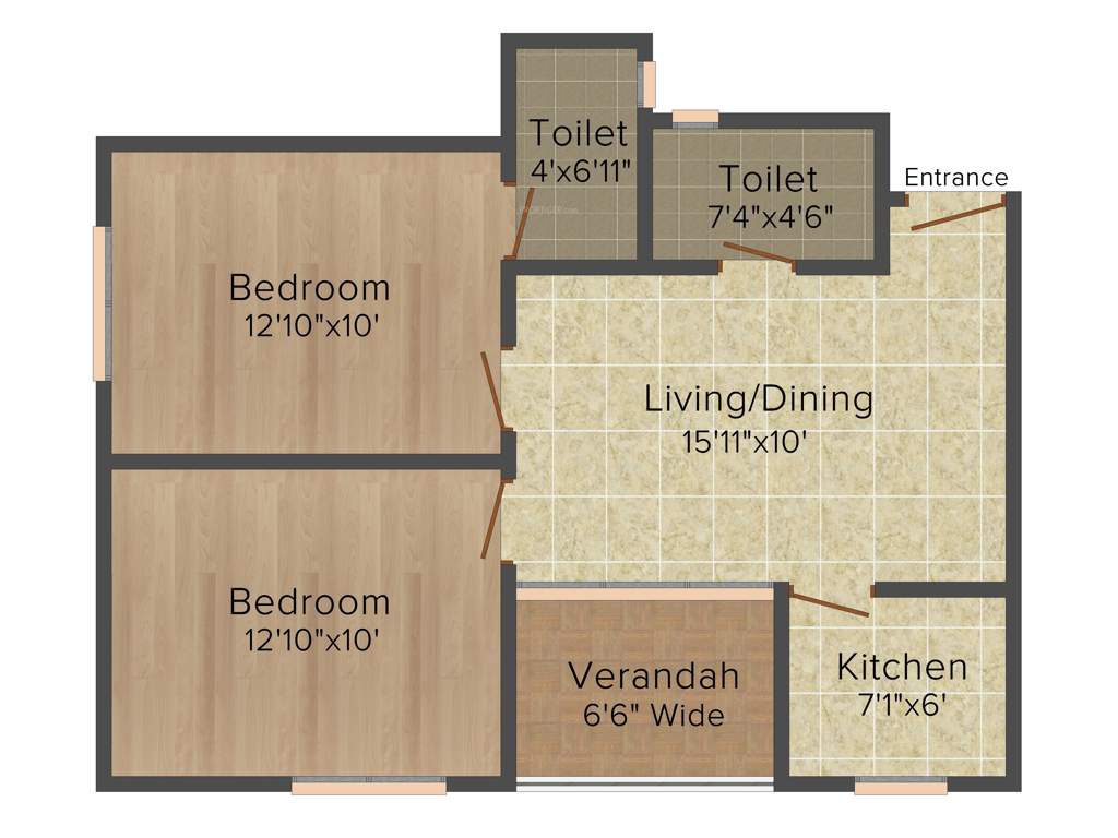GPS Meena Aurum (2BHK+2T (881 sq ft) 881 sq ft)