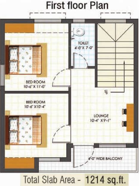 Mr Anandini Homes (2BHK+2T (1,214 sq ft) 1214 sq ft)