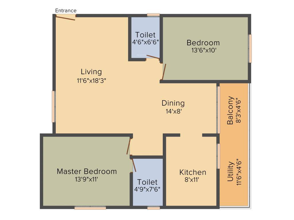 Innovative Saanvi Elite (2BHK+2T (1,170 sq ft) 1170 sq ft)