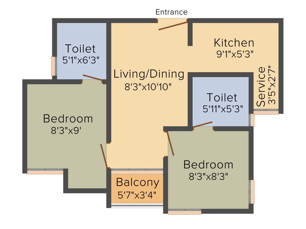 Arun Sankara (2BHK+2T (610 sq ft) + Pooja Room 610 sq ft)