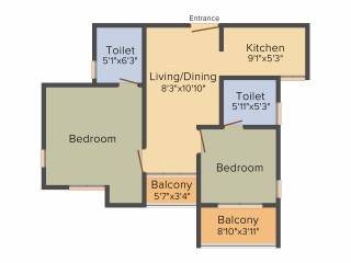 Arun Sankara (2BHK+2T (710 sq ft) + Pooja Room 710 sq ft) Arun Sankara (2BHK+2T (710 sq ft) + Pooja Room 710 sq ft)