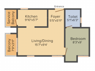 Arun Sankara (1BHK+1T (585 sq ft) + Pooja Room 585 sq ft)