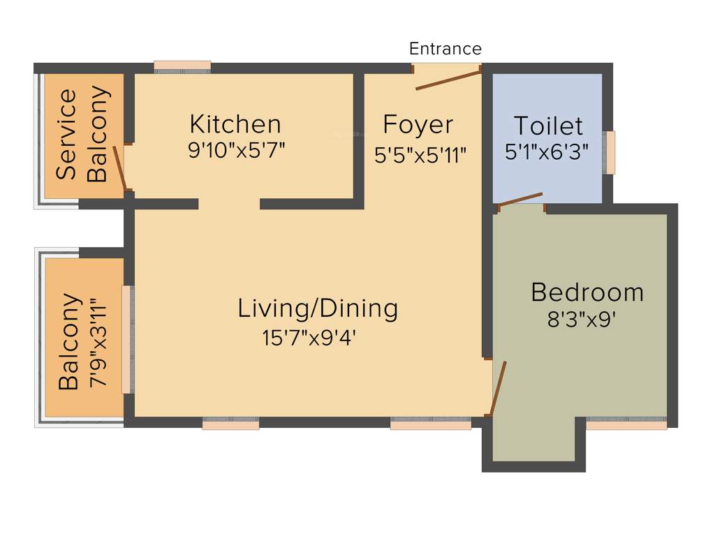 Arun Sankara (1BHK+1T (585 sq ft) + Pooja Room 585 sq ft)