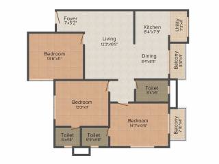 Vahe Imperial Gardens (3BHK+3T (1,450 sq ft) 1450 sq ft) Vahe Imperial Gardens (3BHK+3T (1,450 sq ft) 1450 sq ft)