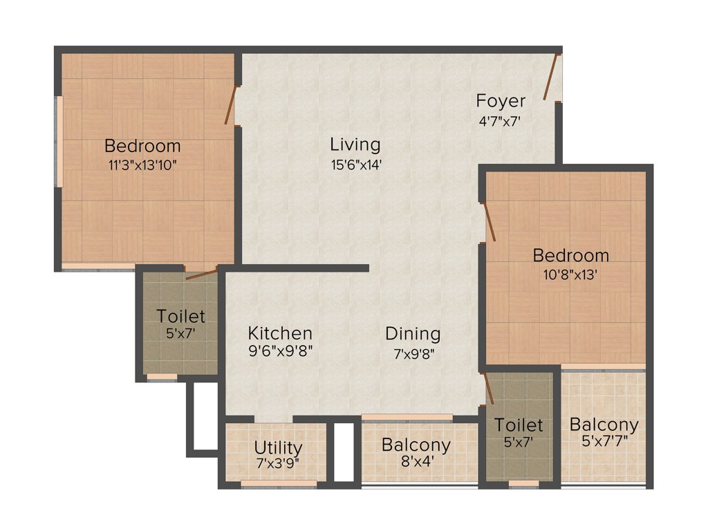 Vahe Imperial Gardens (2BHK+2T (1,210 sq ft) 1210 sq ft)