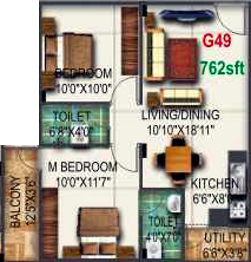 Pyramid Bilberry (2BHK+2T (762 sq ft) 762 sq ft) Pyramid Bilberry (2BHK+2T (762 sq ft) 762 sq ft)