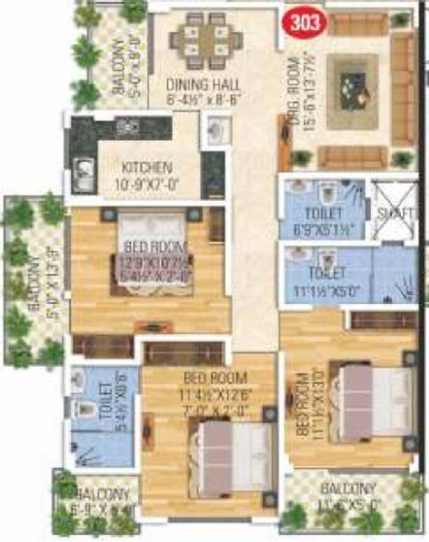 SDC Anand Prime (3BHK+3T (1,815 sq ft) 1815 sq ft)