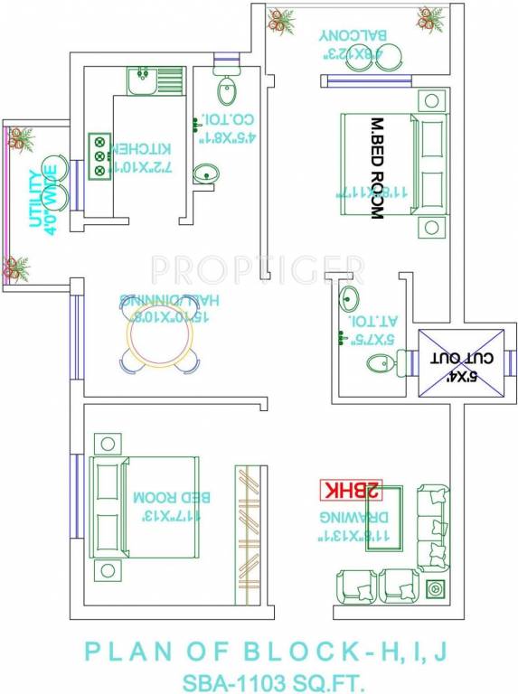 Green Green Jasmin (2BHK+2T (1,103 sq ft) 1103 sq ft)