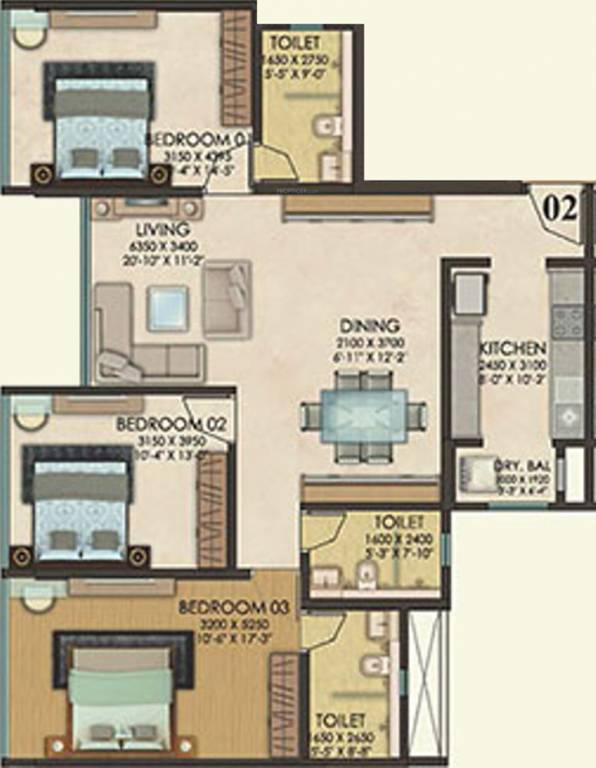 Kanakia Paris (3BHK+3T (1,093 sq ft) 1093 sq ft) Kanakia Paris (3BHK+3T (1,093 sq ft) 1093 sq ft)