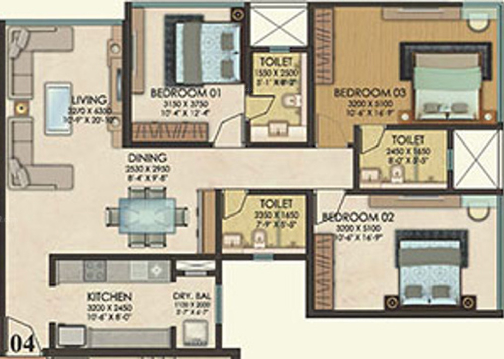Kanakia Paris (3BHK+3T (1,129 sq ft) 1129 sq ft) Kanakia Paris (3BHK+3T (1,129 sq ft) 1129 sq ft)