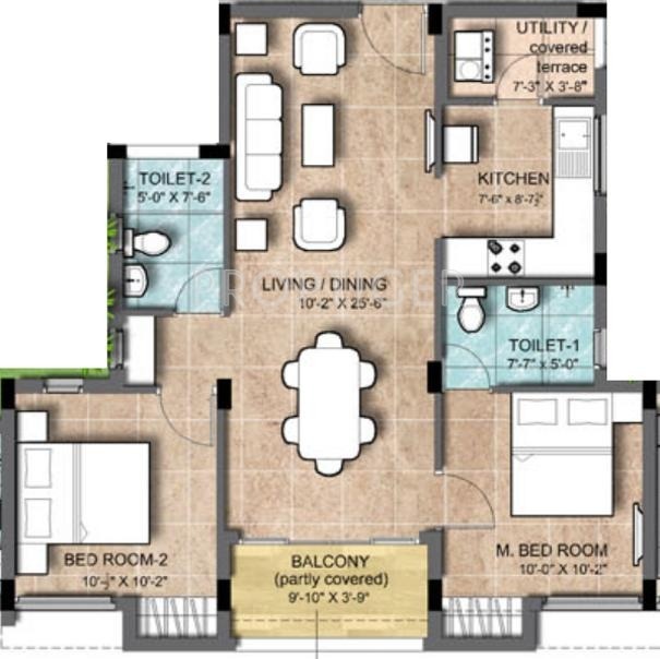 KG Earth Homes (2BHK+2T (940 sq ft) 940 sq ft)