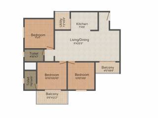 Prospect Princeton (3BHK+2T (1,326 sq ft) 1326 sq ft)
