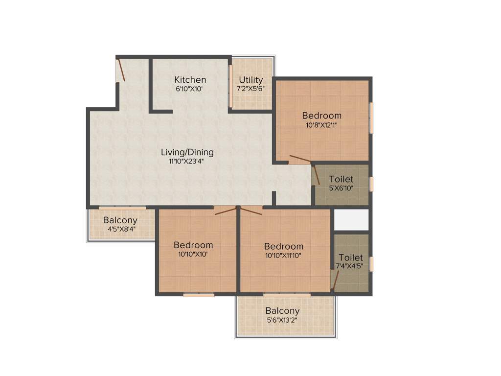 Prospect Princeton (3BHK+2T (1,363 sq ft) 1363 sq ft)