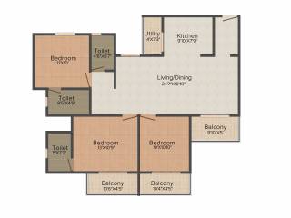 Prospect Princeton (3BHK+3T (1,487 sq ft) 1487 sq ft)