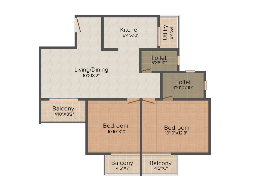 Prospect Princeton (2BHK+2T (1,065 sq ft) 1065 sq ft)