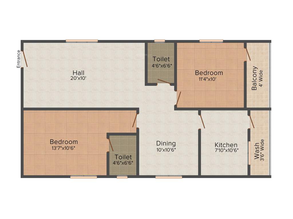 Imperial Sree Harika Towers Block B (2BHK+2T (1,150 sq ft) 1150 sq ft)