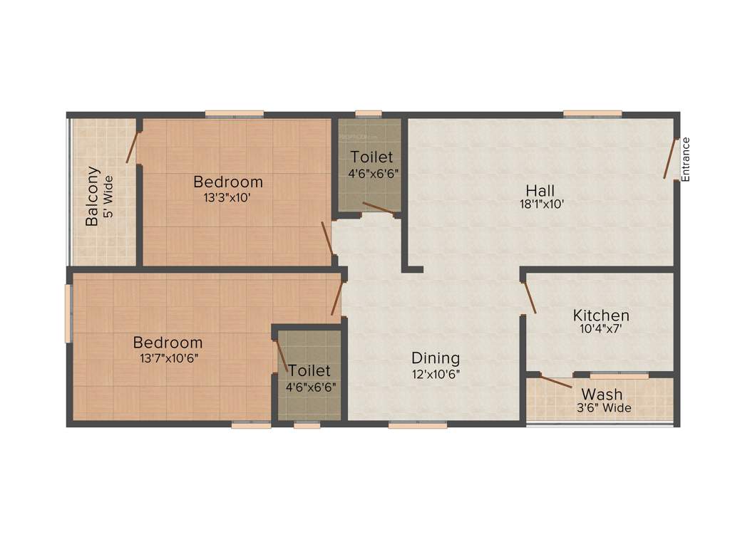 Imperial Sree Harika Towers Block B (2BHK+2T (1,175 sq ft) 1175 sq ft)