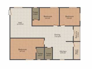 Imperial Sree Harika Towers Block B (3BHK+3T (1,650 sq ft) 1650 sq ft)