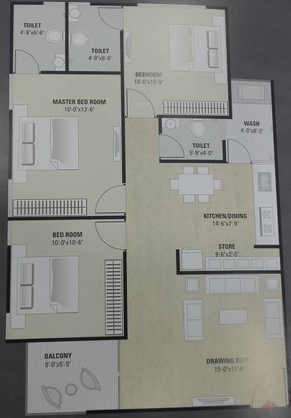 JBR Jal Dhara Residency (3BHK+3T (1,440 sq ft) 1440 sq ft)