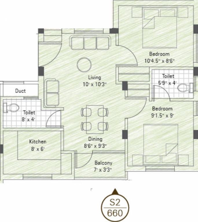 Sekaran Doves Nest (2BHK+2T (660 sq ft) 660 sq ft) Sekaran Doves Nest (2BHK+2T (660 sq ft) 660 sq ft)