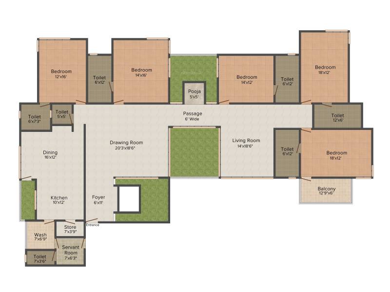 Rajyash Richmond (5BHK+6T (3,075 sq ft) + Servant Room 3075 sq ft)