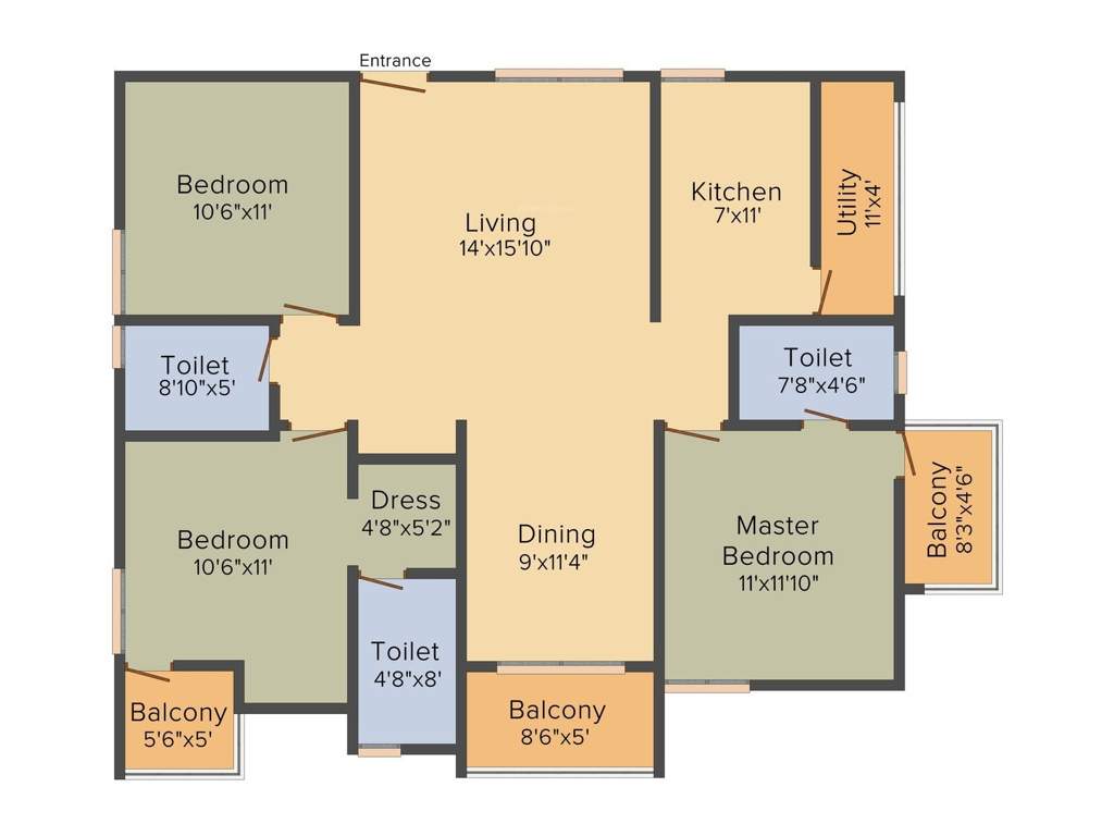 BSR Koorla Residency (3BHK+3T (1,457 sq ft) 1457 sq ft)