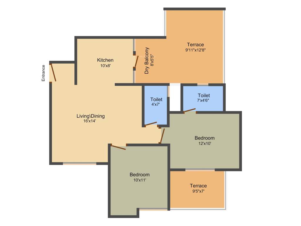 Malkani Bon Vivant (2BHK+2T (1,042 sq ft) 1042 sq ft)